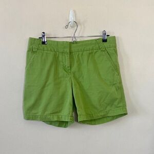 J.Crew Classic Twill Chino Shorts Lime Green Cotton Preppy Summer MidRise Casual